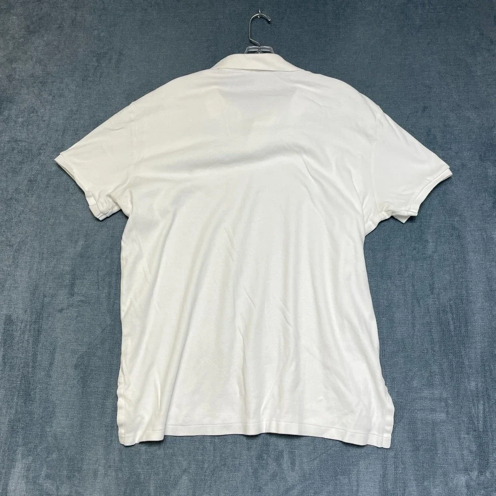 VTG Polo Ralph Lauren Polo Shirt Mens XL White Pony High Low Hem Tennis